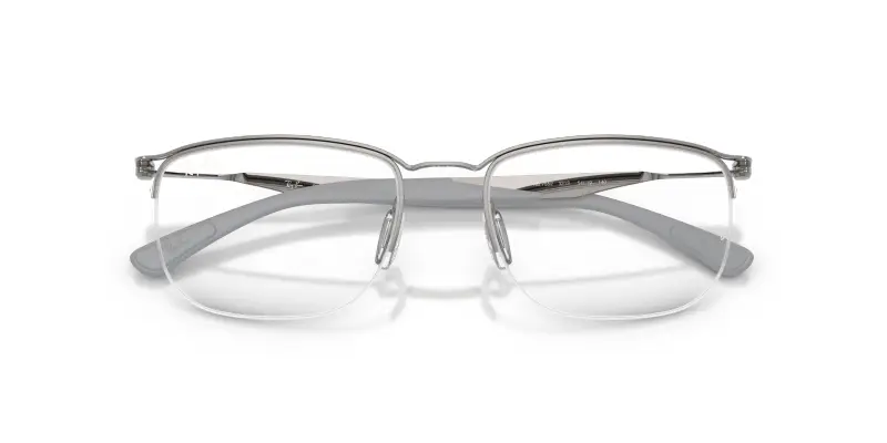 Unisex RX7552 3213 Montature da vista Metallo Grigio Trasparente Squadrata Normale miniatura 2