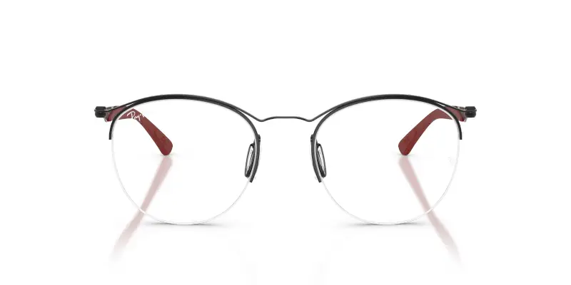 Unisex RX7553 3215 Montature da vista Metallo Nero Trasparente Rotonda Normale miniatura 3