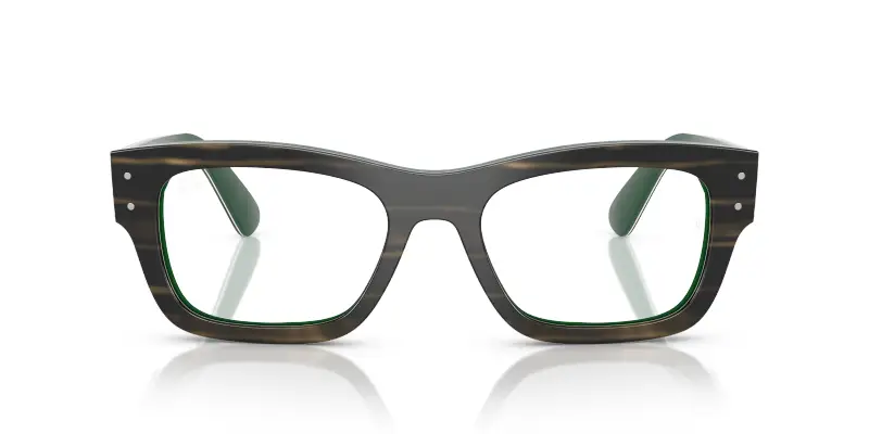 Unisex RX7683V JOSEPH 8392 Montature da vista Acetato Verde Trasparente Squadrata Normale miniatura 3