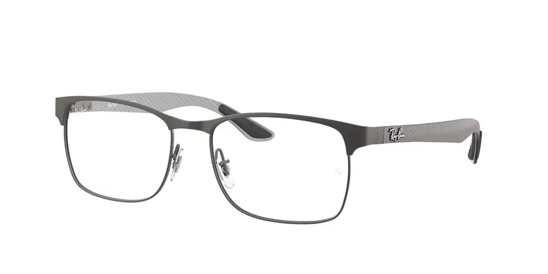Ray - Ban Unisex RX8416 2620 Montature da vista Metallo Grigio Trasparente Squadrata Normale