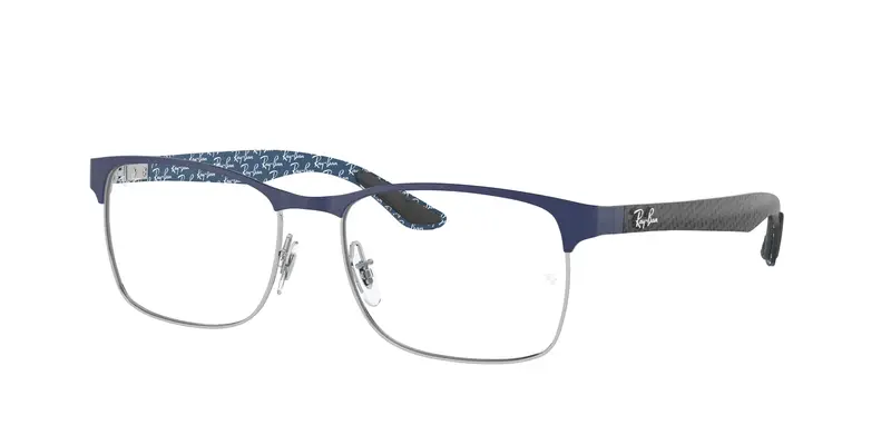 Ray - Ban Unisex RX8416 3016 Montature da vista Metallo Blu Trasparente Squadrata Normale