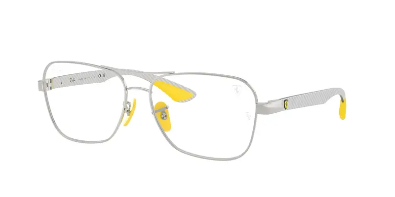 Ray - Ban Unisex RX8436M  F083 Montature da vista Metallo Argento Trasparente Squadrata Normale