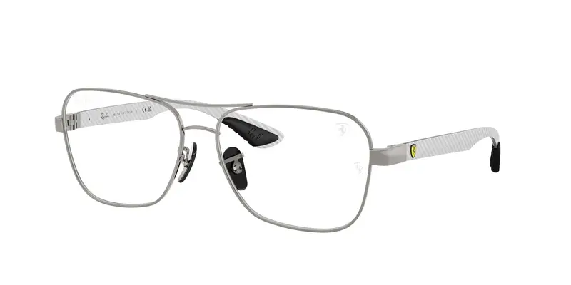 Ray - Ban Unisex RX8436M  F116 Montature da vista Metallo Grigio Trasparente Squadrata Normale