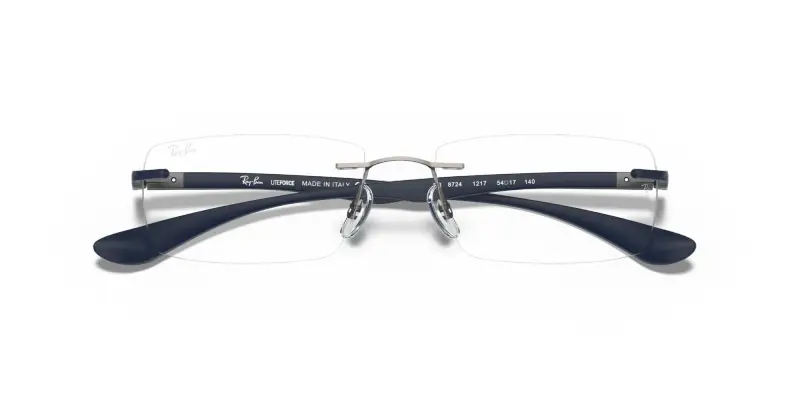 Unisex RX8724 1217 Montature da vista Titanio Grigio Trasparente Squadrata Normale miniatura 2