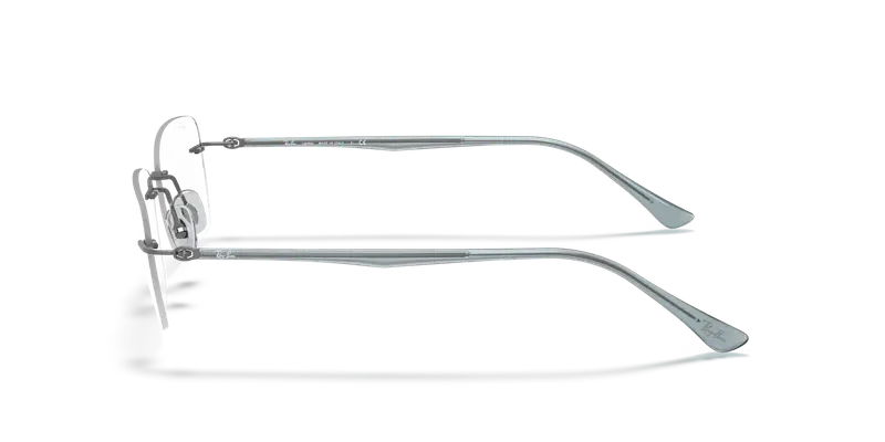 Ray - Ban Unisex RX8725 1028 Montature da vista Titanio Grigio Trasparente Squadrata Normale miniatura 3