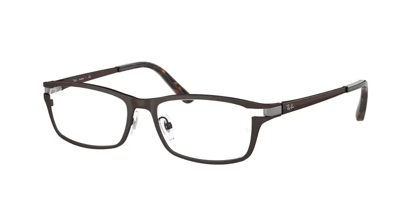 Ray - Ban Unisex RX8727D 1020 Montature da vista Titanio Marrone Trasparente Squadrata Normale