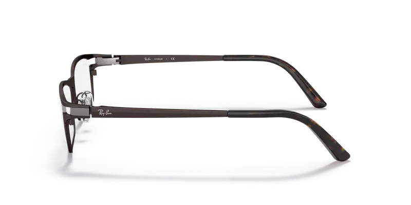 Ray - Ban Unisex RX8727D 1020 Montature da vista Titanio Marrone Trasparente Squadrata Normale miniatura 3