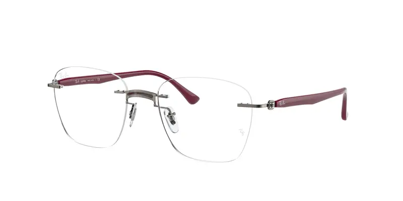 Ray - Ban Unisex RX8769 1140 Montature da vista Titanio Bordeaux  Squadrata