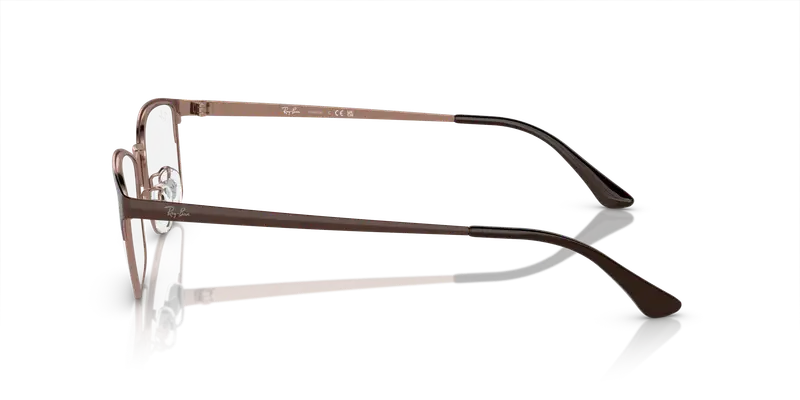 Ray - Ban Unisex RX8772D 1240 Montature da vista Titanio Marrone Trasparente Pillow Normale miniatura 3
