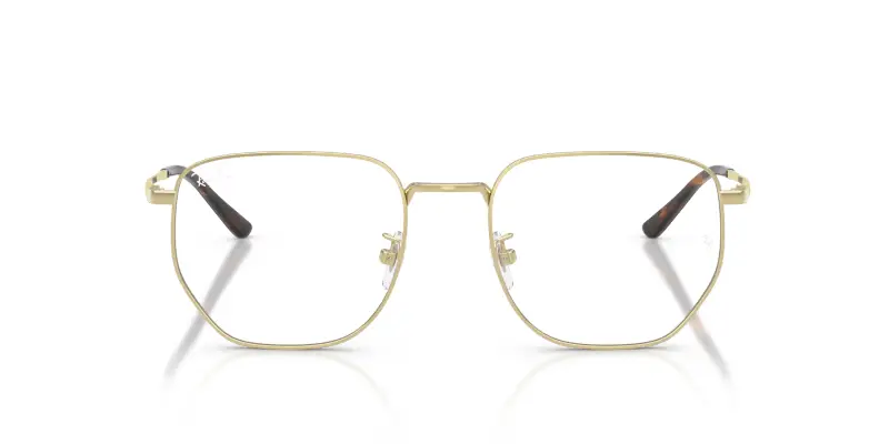 Unisex RX8776D 1251 Montature da vista Titanio Oro Trasparente Geometrica Normale miniatura 3