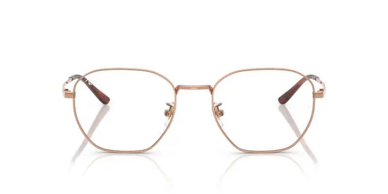 Unisex RX8777D 1245 Montature da vista Titanio Bronzo Trasparente Geometrica Normale miniatura 3