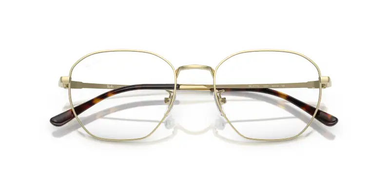 Unisex RX8777D 1251 Montature da vista Titanio Oro Trasparente Geometrica Normale miniatura 2