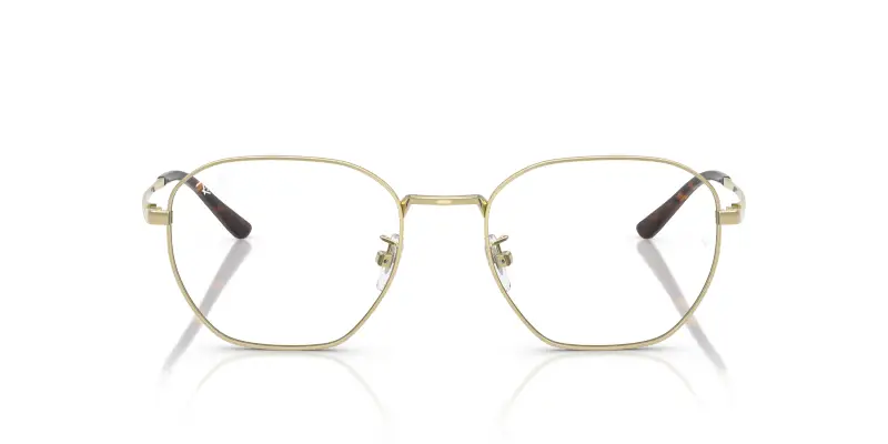 Unisex RX8777D 1251 Montature da vista Titanio Oro Trasparente Geometrica Normale miniatura 3