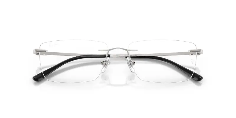 Unisex RX8781D 1002 Montature da vista Titanio Argento Trasparente Squadrata Normale miniatura 2