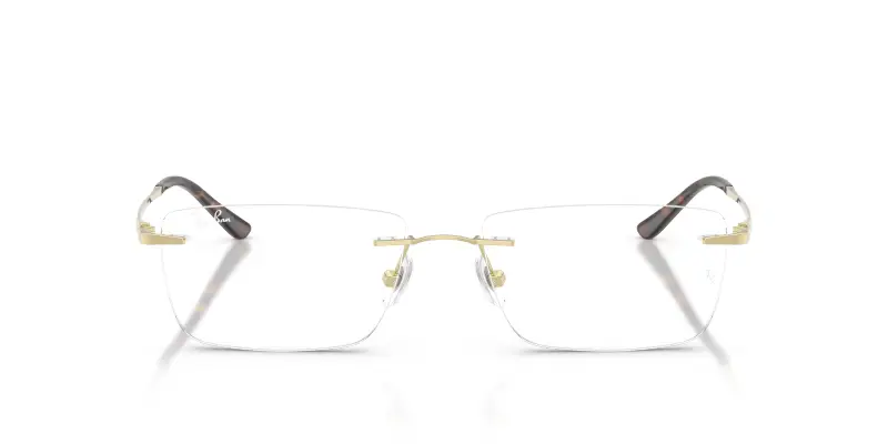 Unisex RX8781D 1251 Montature da vista Titanio Oro Trasparente Squadrata Normale miniatura 3