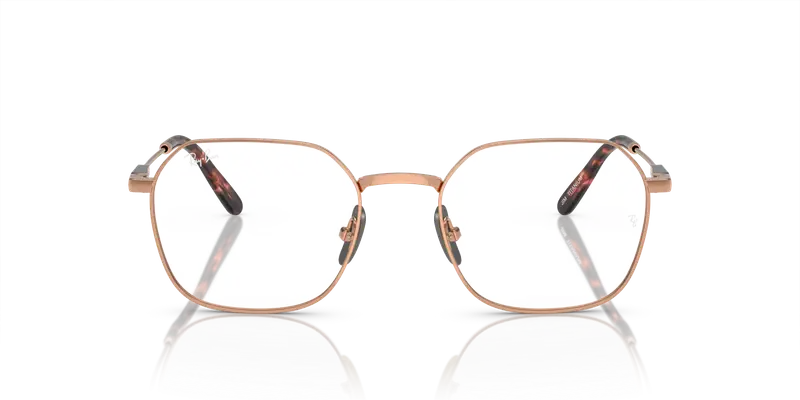 Ray - Ban Unisex RX8794 JIM TITANIUM 1245 Montature da vista Titanio Marrone Trasparente Geometrica Normale miniatura 2