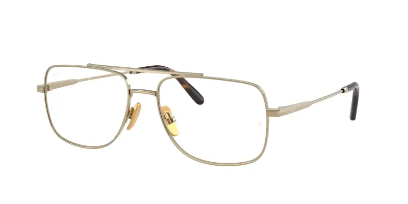 Unisex RX8797 WILLIAM TITANIUM 1246 Montature da vista Titanio Oro Trasparente Squadrata Normale