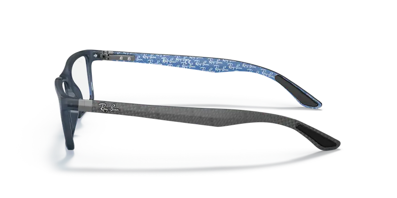 Ray - Ban Unisex RX8901 5262 Montature da vista Iniettato Blu Trasparente Squadrata Normale miniatura 3