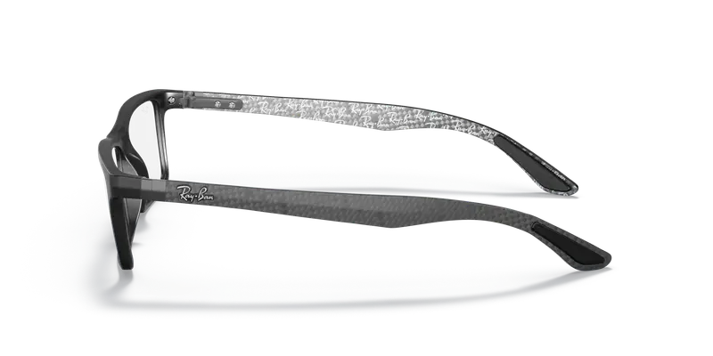 Ray - Ban Unisex RX8901 5263 Montature da vista Iniettato Nero Trasparente Squadrata Normale miniatura 3