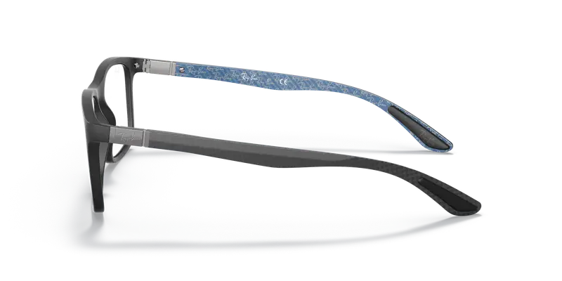 Ray - Ban Unisex RX8908 5196 Montature da vista Nylon Nero Trasparente Squadrata Normale miniatura 3