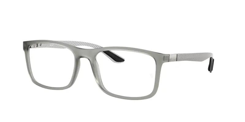 Unisex RX8908 5244 Montature da vista Nylon Grigio Trasparente Squadrata Normale
