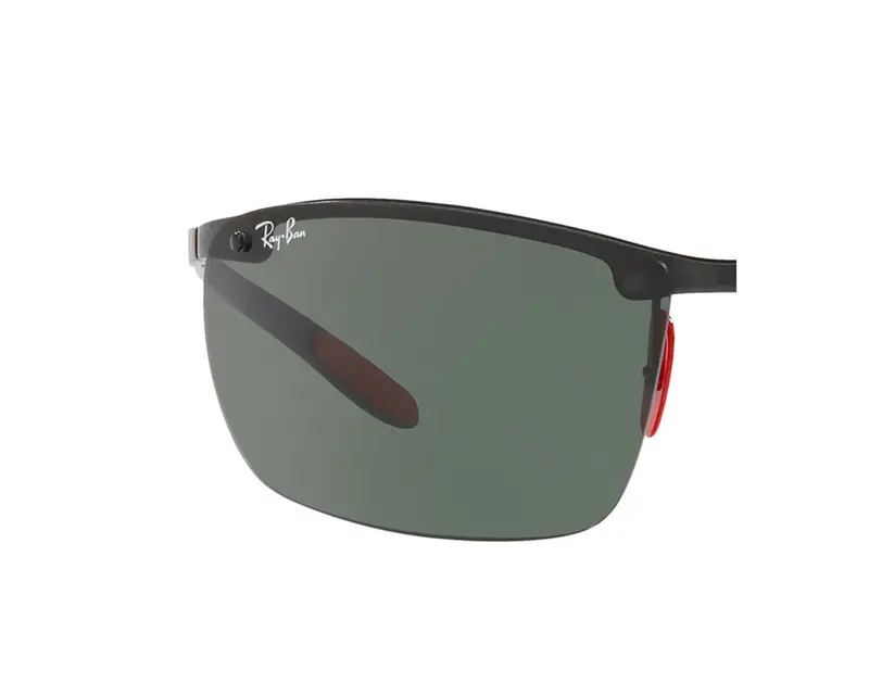 Ray - Ban Uomo Coppia di Lenti di ricambio Ray-Ban RB8305M FERRARI Lenti di ricambio Carbonio Verde Squadrata Polarizzata Specchiato miniatura 2