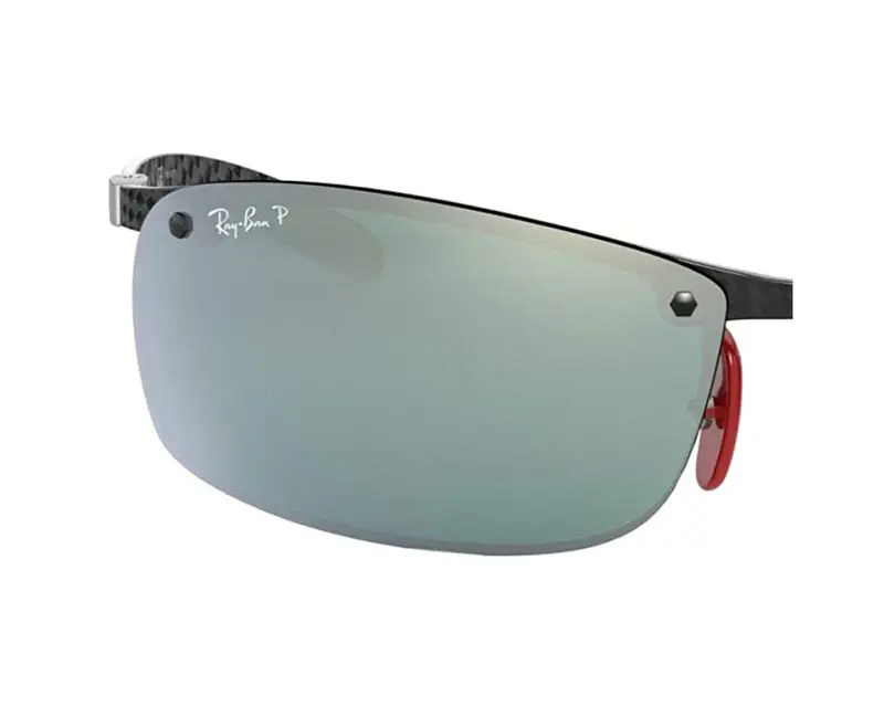 Ray - Ban Uomo Coppia di Lenti di ricambio Ray-Ban RB8305M FERRARI Lenti di ricambio Carbonio Verde Squadrata Polarizzata Specchiato miniatura 3