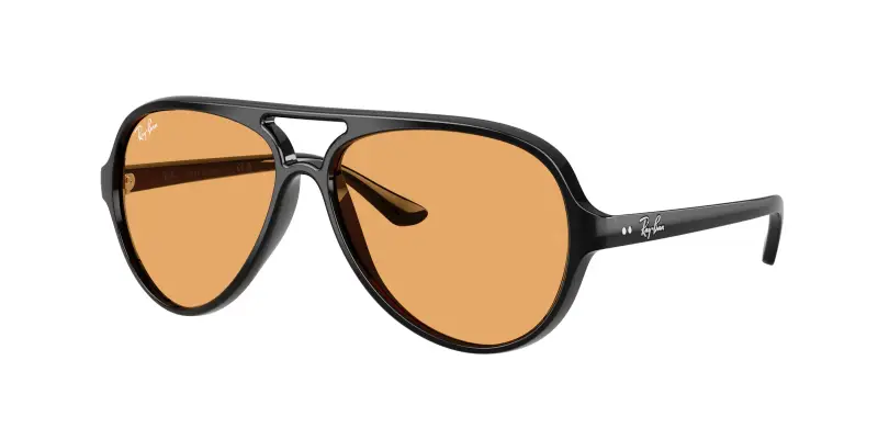 Uomo Ray - Ban RB4125 CATS 5000 601/33 Occhiali da sole Iniettato Nero Arancione Pilot Normale