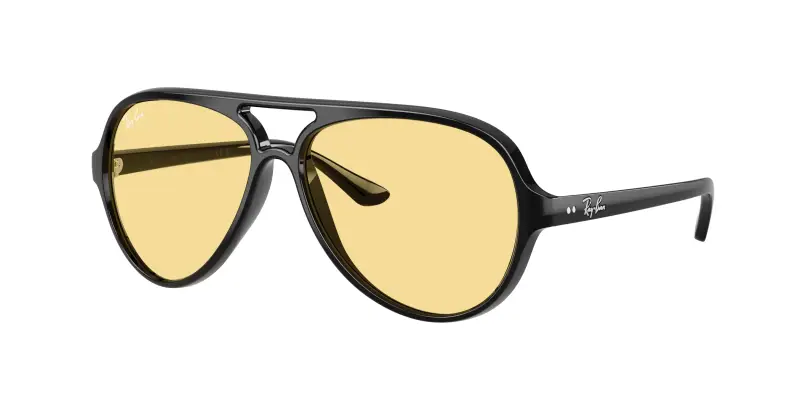 Uomo Ray - Ban RB4125 CATS 5000 601/R6 Occhiali da sole Iniettato Nero Giallo Pilot Normale