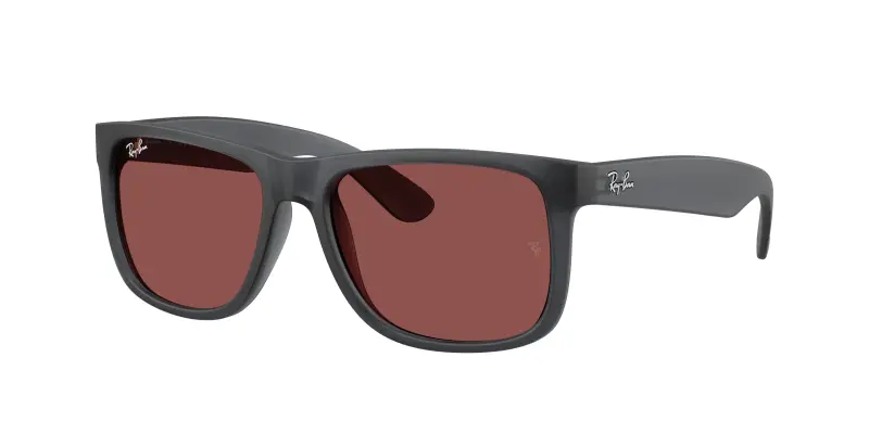 Uomo Ray - Ban RB4165 JUSTIN 687375 Occhiali da sole Nylon Grigio Viola Squadrata Normale