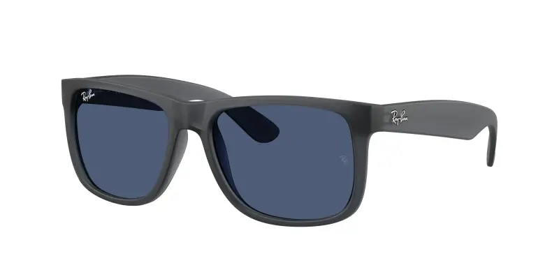 Uomo Ray - Ban RB4165 JUSTIN 687380 Occhiali da sole Nylon Grigio Blu Squadrata Normale