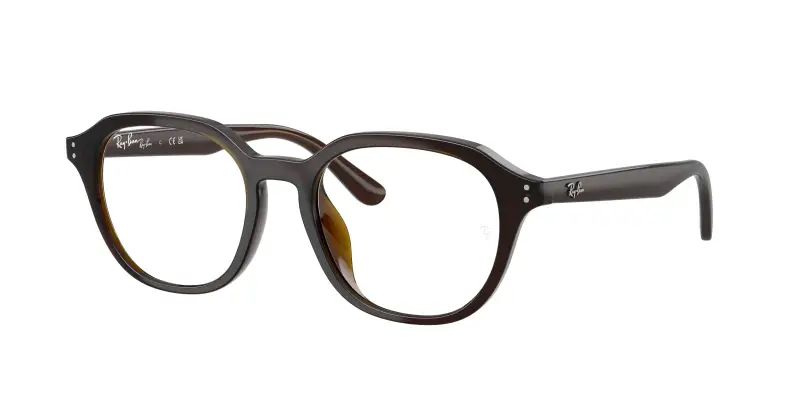 Uomo Ray - Ban RX7259D 8502 Montature da vista Acetato Marrone Trasparente Squadrata Normale
