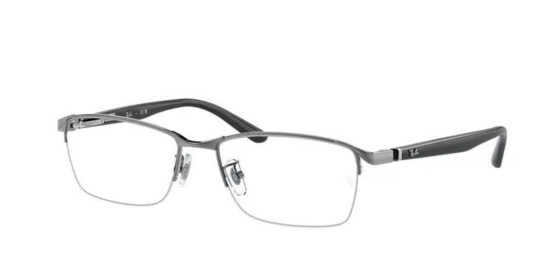 Ray - Ban Uomo RX6501D  2502 Montature da vista Metallo Grigio Trasparente Squadrata Normale