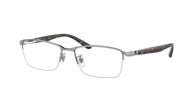 Ray - Ban Uomo RX6501D  2595 Montature da vista Metallo Argento Trasparente Squadrata Normale