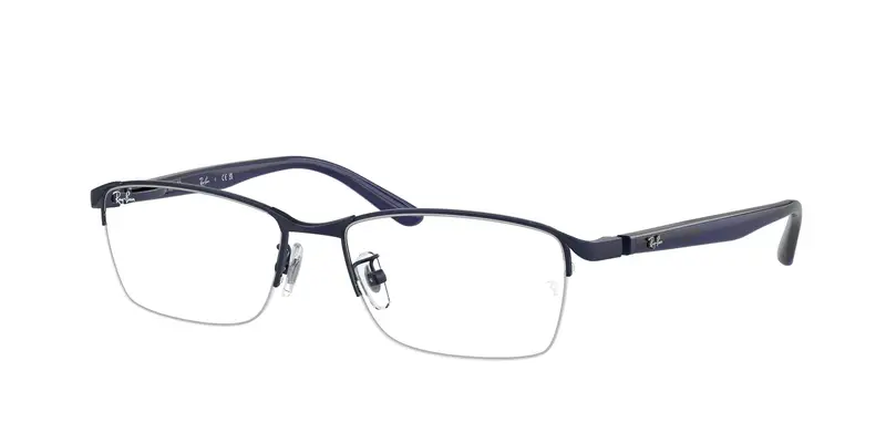 Ray - Ban Uomo RX6501D  3076 Montature da vista Metallo Blu Trasparente Squadrata Normale