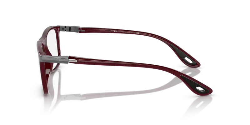 Ray - Ban Uomo RX7222M F681 Montature da vista Nylon Rosso Trasparente Squadrata Normale miniatura 3