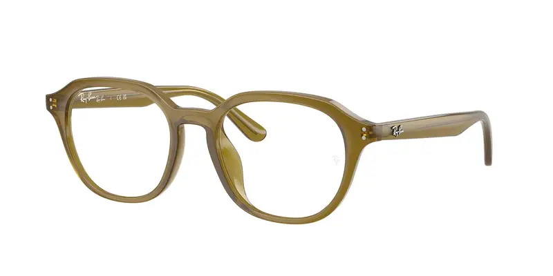 Ray - Ban Uomo RX7259D  8437 Montature da vista Acetato Verde Trasparente Squadrata Normale