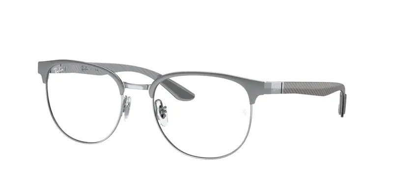 Ray - Ban Uomo RX8422  3125 Montature da vista Metallo Grigio Trasparente Geometrica Normale