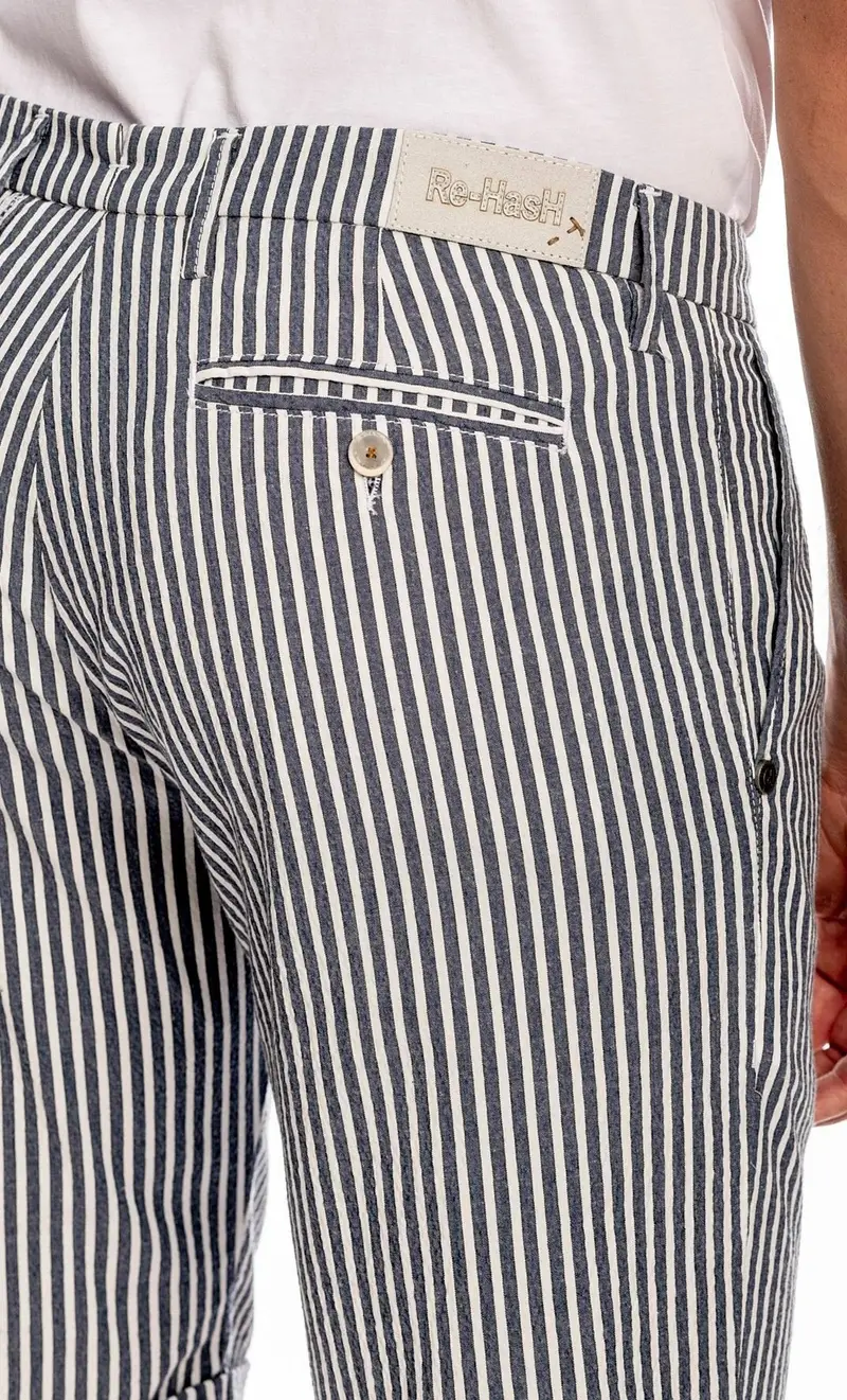 Bermuda re hash bernini rigata, colore blu miniatura 2