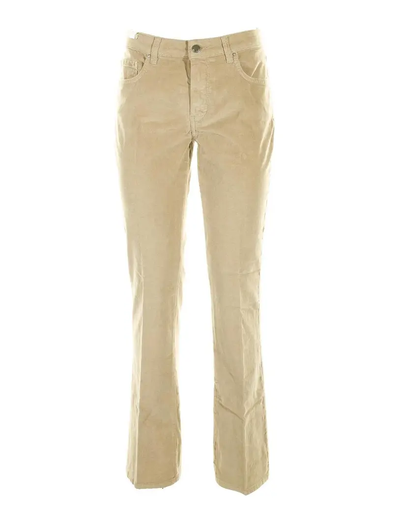Pantalone Beige A Vita Alta