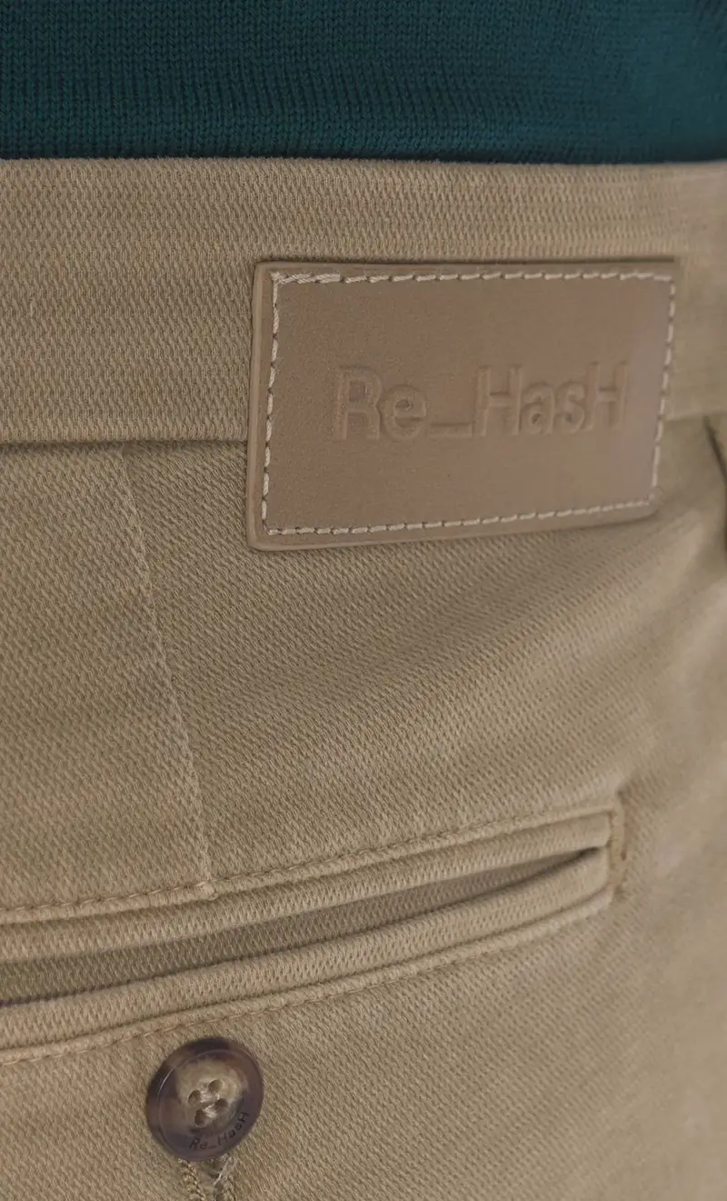 Pantalone chino re hash mucha operato in tencel, colore beige miniatura 2