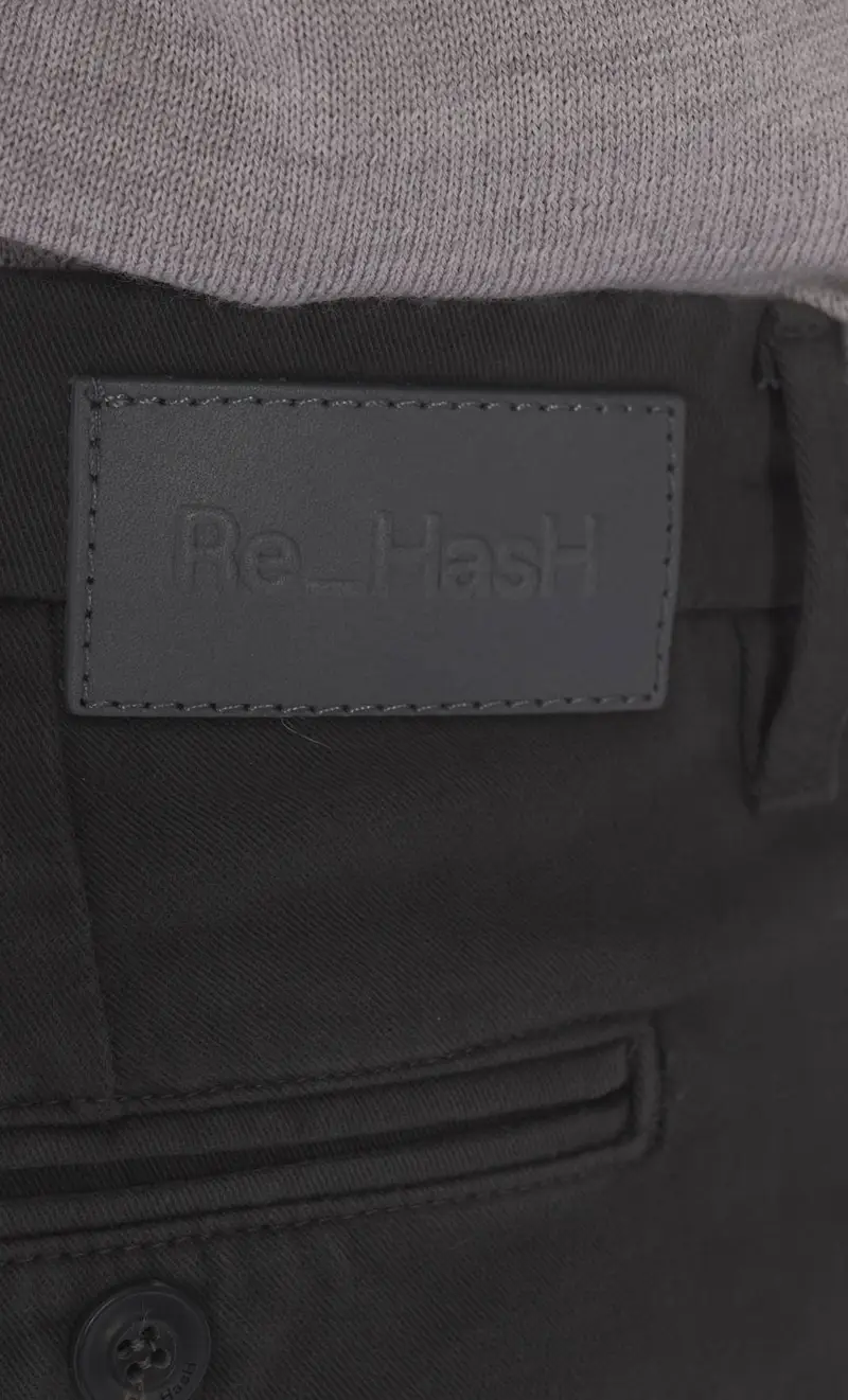 Pantalone chino re hash mucha tinta unita con risvolto, colore grigio miniatura 2