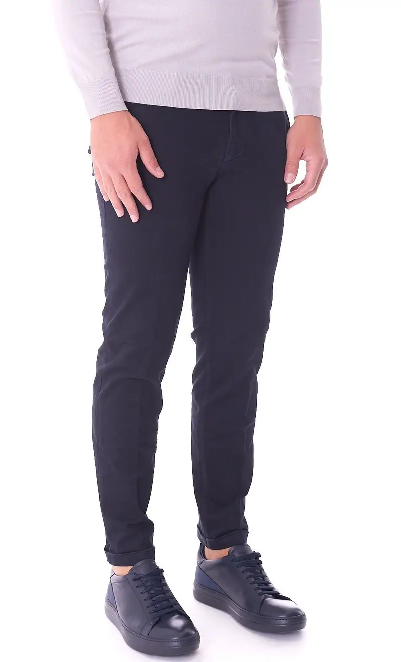 Pantalone re hash mucha elasticizzato con risvolto, colore blu