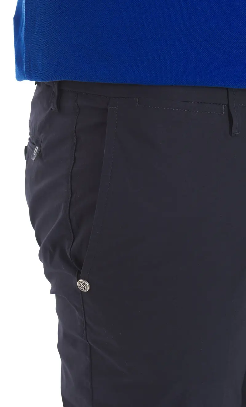 RE-HASH Pantalone stretch super leggero con risvolto mucha, colore blu miniatura 2