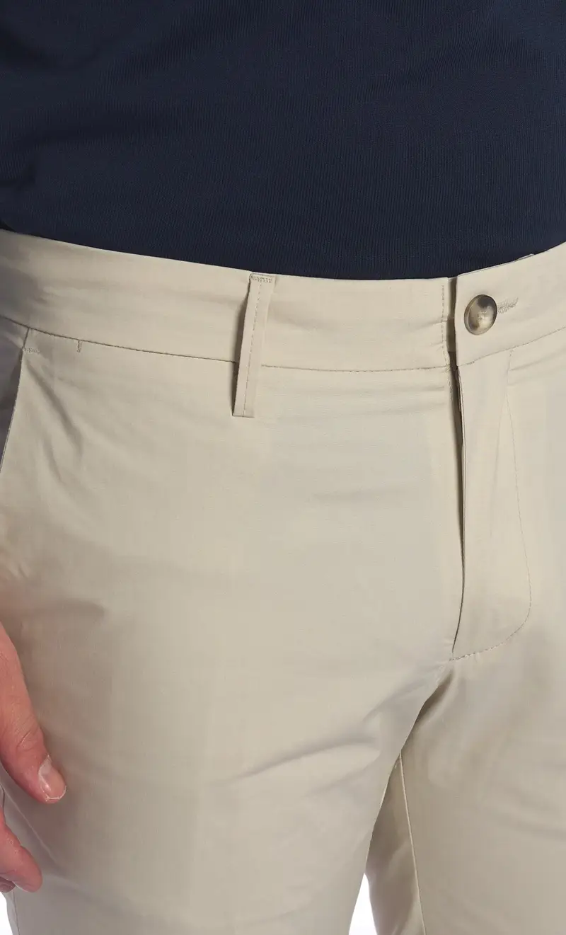 Pantalone re hash stretch super leggero con risvolto mucha, colore sabbia miniatura 2