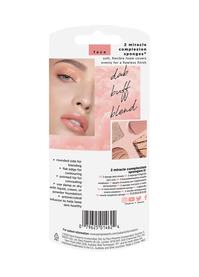 REAL TECHNIQUES, 2 Spugnette Viso (liquidi E Creme), Donna, Arancione, Taglia: FASUL miniatura 2