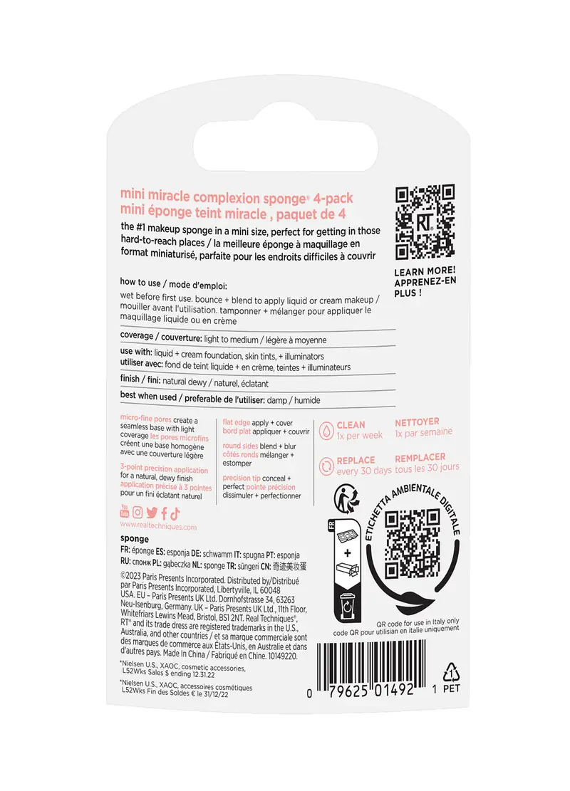 REAL TECHNIQUES, 4 Spugnette Mini Viso (liquidi E Creme), Donna, Viola, Taglia: FASUL miniatura 2