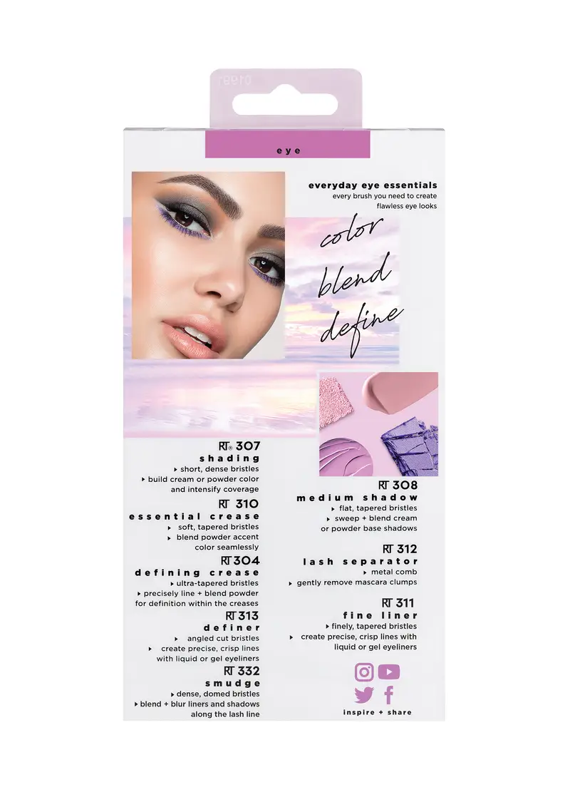 , Set Completo Pennelli Occhi, Donna, Viola miniatura 3