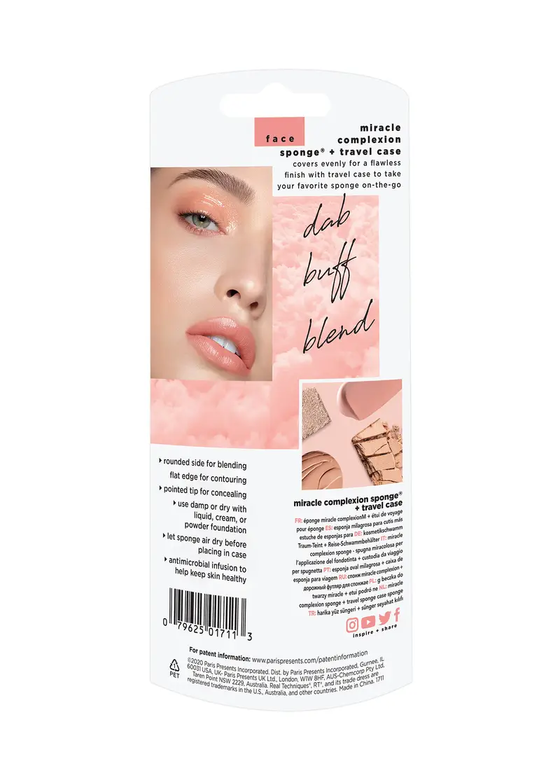 REAL TECHNIQUES, Spugnetta Viso Con Custodia (liquidi E Creme), Donna, Arancione, Taglia: FASUL miniatura 2