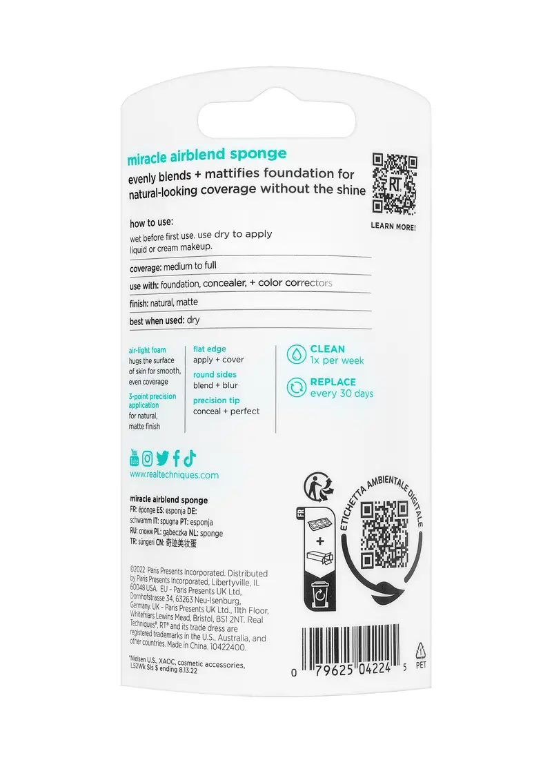 REAL TECHNIQUES, Spugnetta Viso Imperfezioni E Rughe, Donna, Blu, Taglia: FASUL miniatura 2